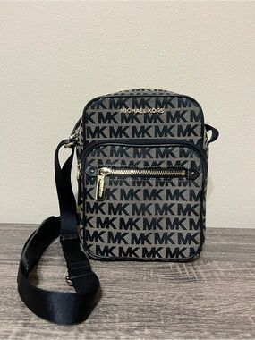Michael Kors Black Logo Monogram Crossbody Bag